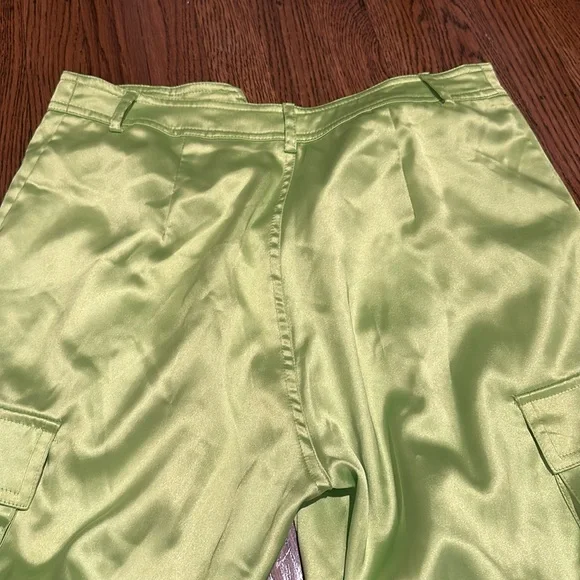 Lime Green Silky Pants - Picture 5 of 6